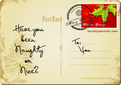 Christmas Postcards Naughty Or Nice picture