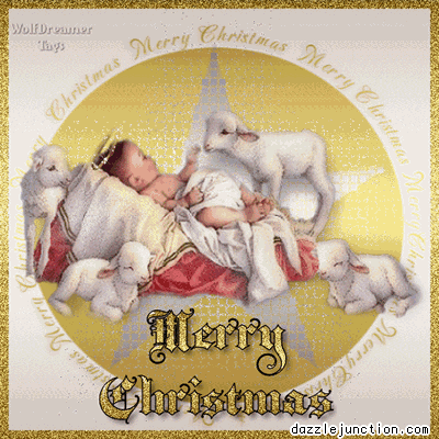Religious Christmas Baby And Lamb picture