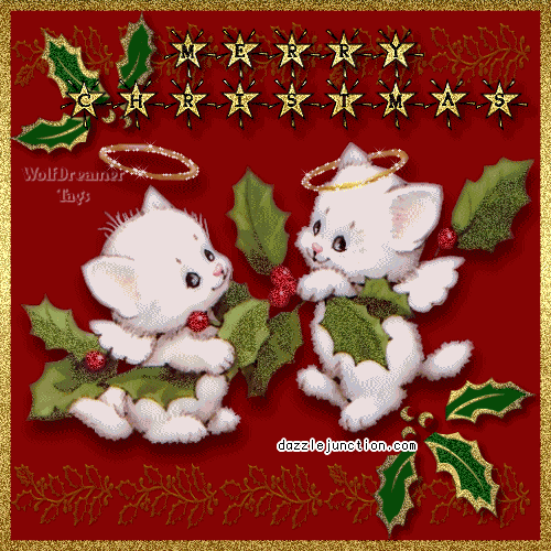 Religious Christmas Cat Angels picture