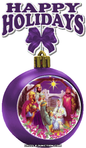 Religious Christmas Purple  Ornament picture