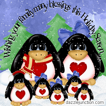Merry Christmas Blessings Family Penguins picture