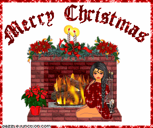 Merry Christmas Christmas Girl Fireplace picture