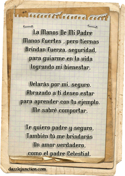 Fathers Day Spanish Father Poem picture