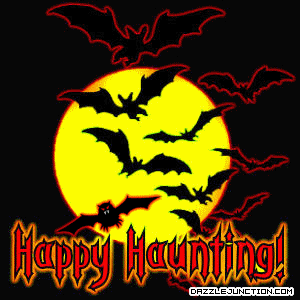 Halloween Happy Haunting Moon Bats picture