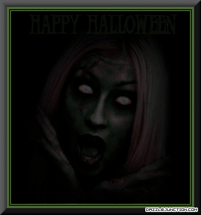 Halloween Flashing Green Face picture