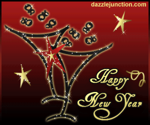Happy New Year Red Gold Glass quote