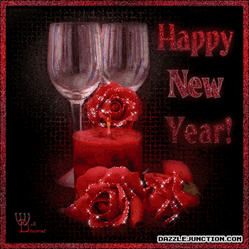 2018 Happy New Year Flutes Roses picture