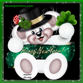 2018 Happy New Year New Year Shamrock Bear picture