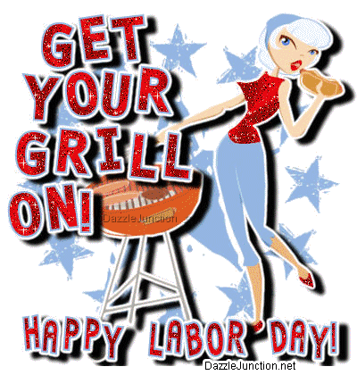 Labor Day Lady Grill On picture