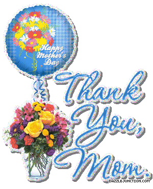 Mothers Day Glitter Thank You Mom Blue picture