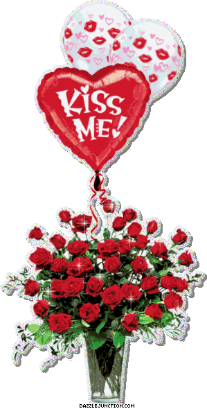 Valentine Glitter Kiss Me Flowers picture