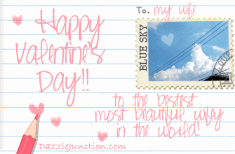 Valentine Postcards Beautiful Wife quote