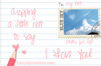 Valentine Postcards Bff I Love You quote