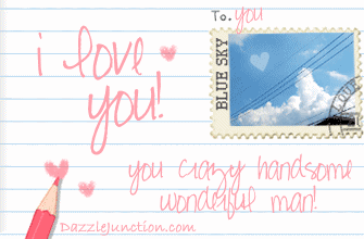 Valentine Postcards Crazy Handsome quote