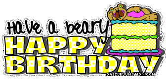 Beary Bday Glitter quote