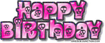 Pink Skull Bday quote