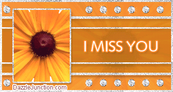 Sparkle Flower Miss You quote