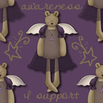 Bear Purple Ribbon